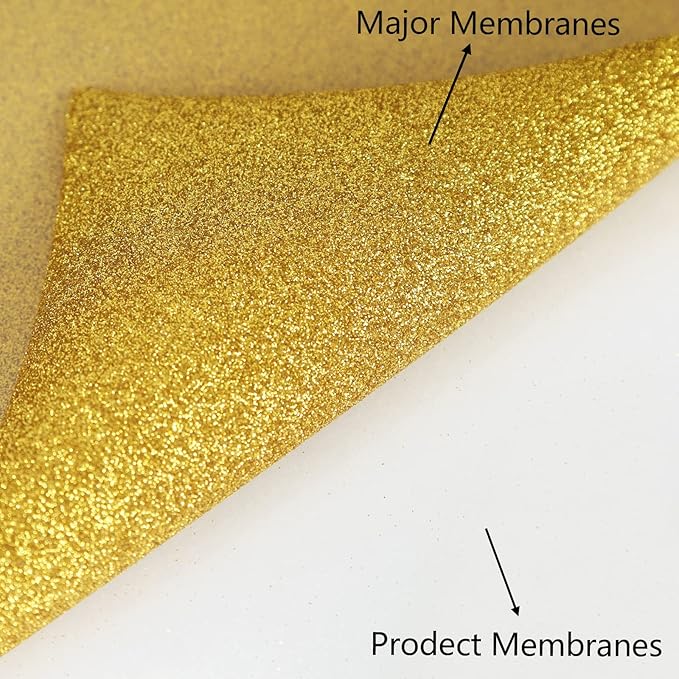 FUNKAKA Glitter Golden HTV Heat Transfer Vinyl Rolls, 12" x 25ft PU Iron on Vinyl for T-Shirt Golden Glitter HTV Vinyl for All Cutter Machines Easy to Cut & Weed for Heat Vinyl Design