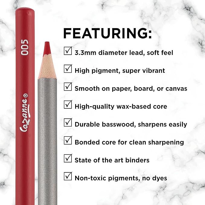 Creative Mark Cezanne Premium Colored Pencils Bright Green 6 Pack - Highly-Pigmented Drawing Pencils - Coloring Pencils for Drawing, Blending, Coloring, and More