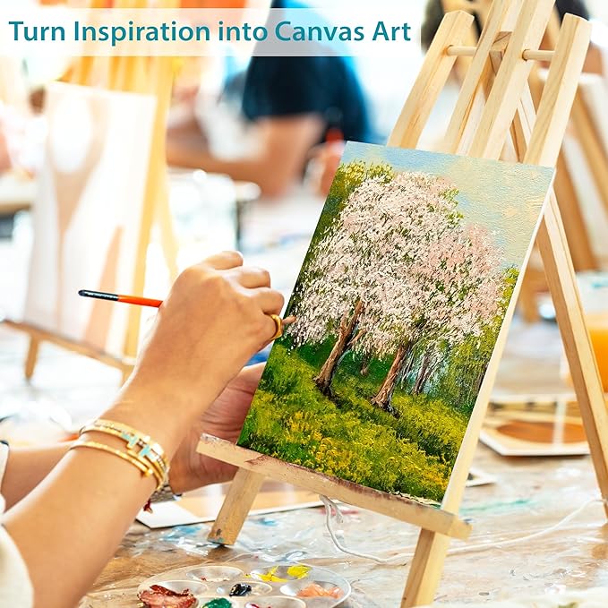 KEFF Canvas Boards for Painting - 5x7 24-Pack Bulk Canvas Panels, 100% Cotton Triple Primed Small Canvases for Painting Supplies, Acrylic, Oil, Watercolor & Tempera
