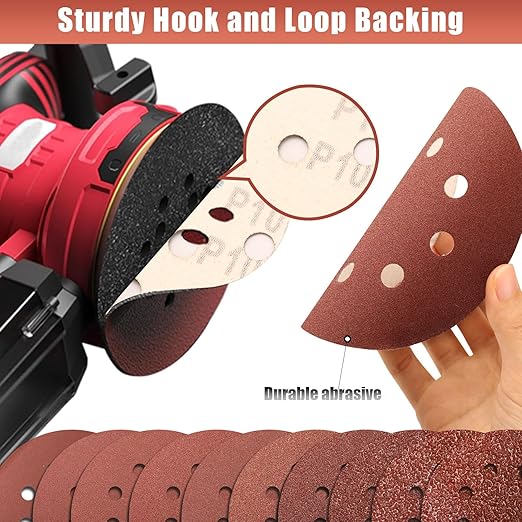 1000 Grit 5 Inch Sanding Discs Hook and Loop Sandpaper, 100 PCS 8 Hole Adhesive Extra Fine Sand Paper for Random Orbital Sander
