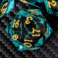 ARUOHHA DND Resin Dice Dragon Eye Dice Liquid Core Red Sharp Edged Dice Set with Gift Box, Polyhedral D and D Dice Set Role Playing Game D20 D12 D10 D8 D6 D4