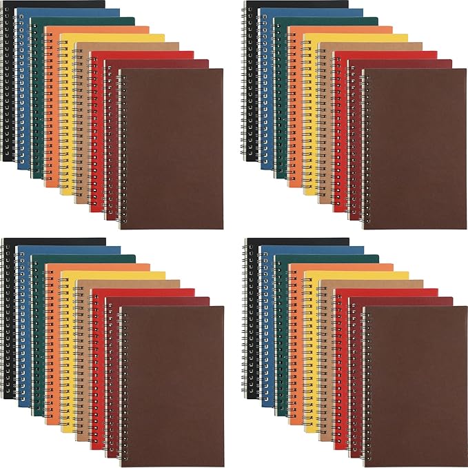 Yahenda 36 Pcs Spiral Notebook Bulk A5 Journal Lined 8.3'' x 5.5'' Writing Composition Paper Small Notepad Subject Notebook for Students Office Business Back to School Supplies (Multi Color)