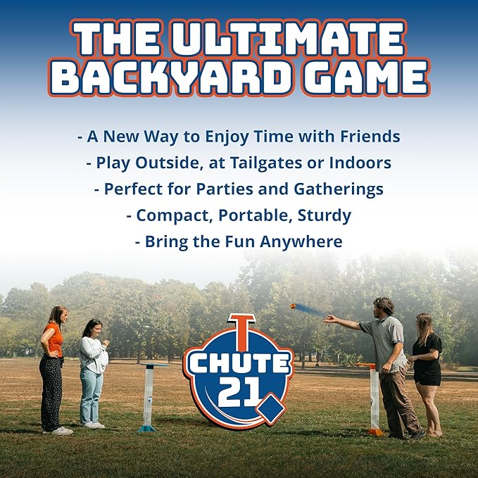 Chute 21 Toss Game – Outdoor and Indoor Bean Bag Toss Game for Backyard, Tailgating, College Parties, Family Fun Backyard Game for Adults and Teens – Portable Game Set, Easy Setup, Travel Bag Included
