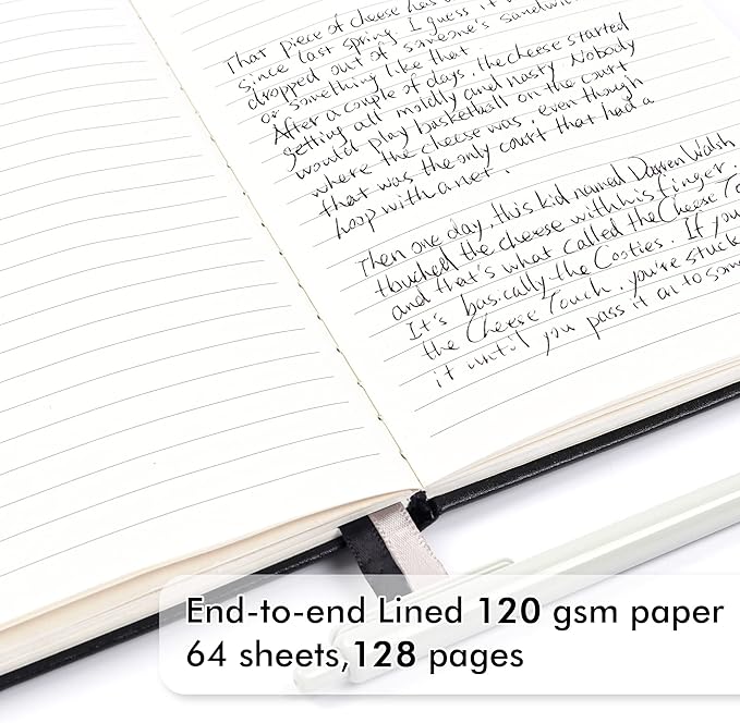feela 24 Pack Journal Notebook for Work, Business Notebook Bulk Hardcover Lined Writing Journal with Pen Holder for Men Women Note Taking, with 24 Black Pens, 120 GSM, 5.1”x8.3”, A5, Black