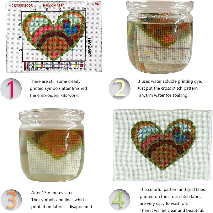 Dimensean Stamped Cross Stitch Kits Full Range of Embroidery Patterns Starter Kits for Beginners Adult or Kids DIY Cross Stitches Needlepoint Kits 11CT-Wolf Wreath 17.7x17.7 inch