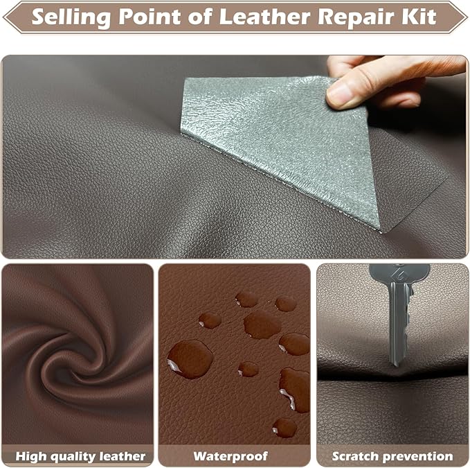 Leather Repair Tape, 23.6x79 inch Leather Patches for Furniture, Self Adhesive Leather Repair Patch for Sofas, Couches, Leather Covers, Seats, Chairs, Vinyl Repair Tape Wine Red