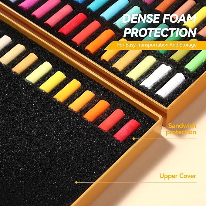Paul Rubens Soft Pastel Set (48 Colors) - Fine Pigments with Smooth Strokes & Strong Coloring Power - Vibrant Chalk Pastels for Drawing, Blending & Layering - Ideal for Beginners, Students & Artists