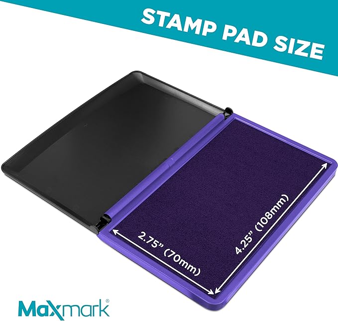 MaxMark Large Purple Stamp Pad - 2-3/4" by 4-1/4" - Premium Quality Felt Pad