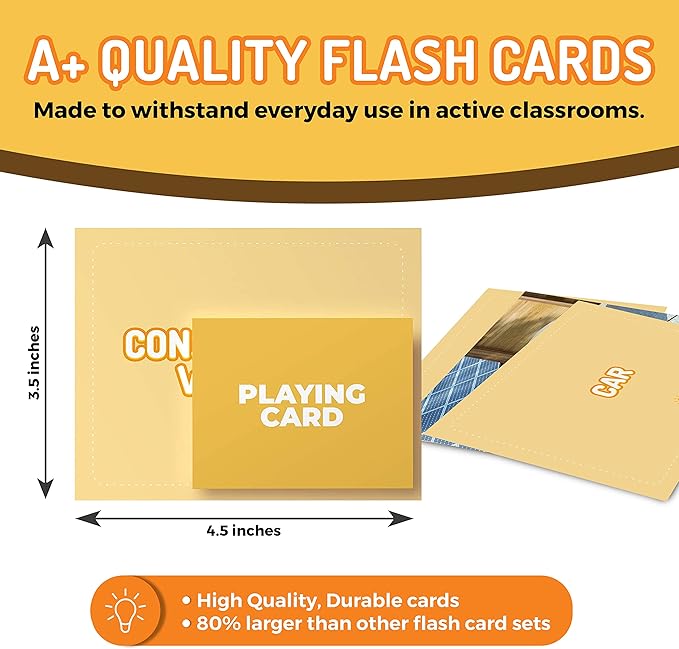 50 Noun Flash Cards, Fun Vocabulary Builder Educational Learning Photo Cards for Kids, Homeschool, Adults, Seniors, Speech Therapy, ESL, Autism, Dementia, Aphasia, SLP, ABA, and Occupational Therapy