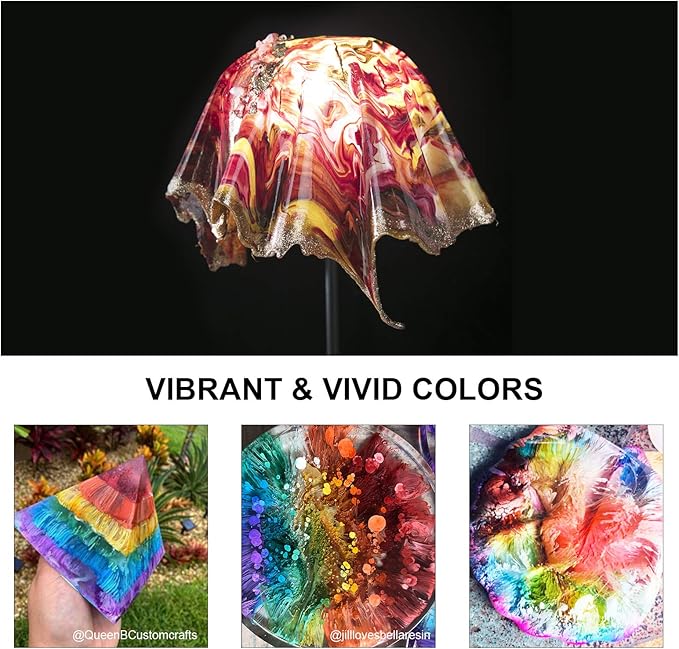 Alcohol Ink Set Epoxy Resin Dye- LET'S RESIN Vibrant Colors Alcohol Ink for Epoxy Resin, Concentrated Alcohol Based Resin Ink for Tumblers,Epoxy Resin Molds,Alcohol Inks Art (Each 0.35oz x 18 Bottle)