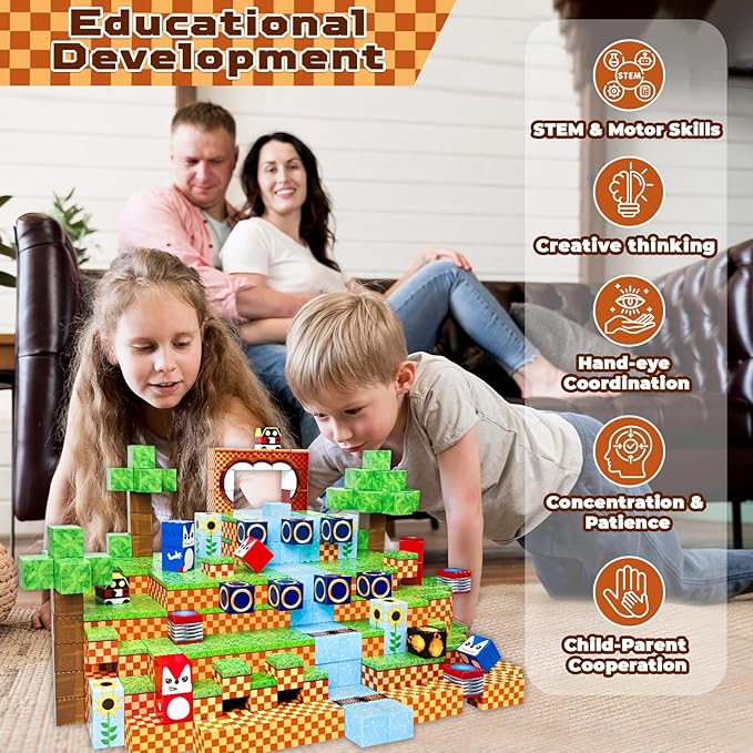 Magnetic Blocks, 100PCS Magnetic Building Blocks, STEM Building Game Montessori Sensory Toys for Kids Boys Girls Ages 3 4 5 6 7 8 9 10 Holiday Easter Birthday Gifts