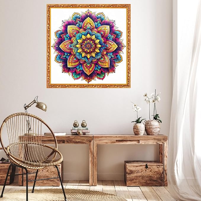 Hopeart Stamped Cross Stitch Kits for Beginner Embroidery Kits for Beginners Adults DIY 11CT Cross Stitch Patterns Needlepoint Kits Crossstitching Kits-Colorful Mandala 18x18 inch