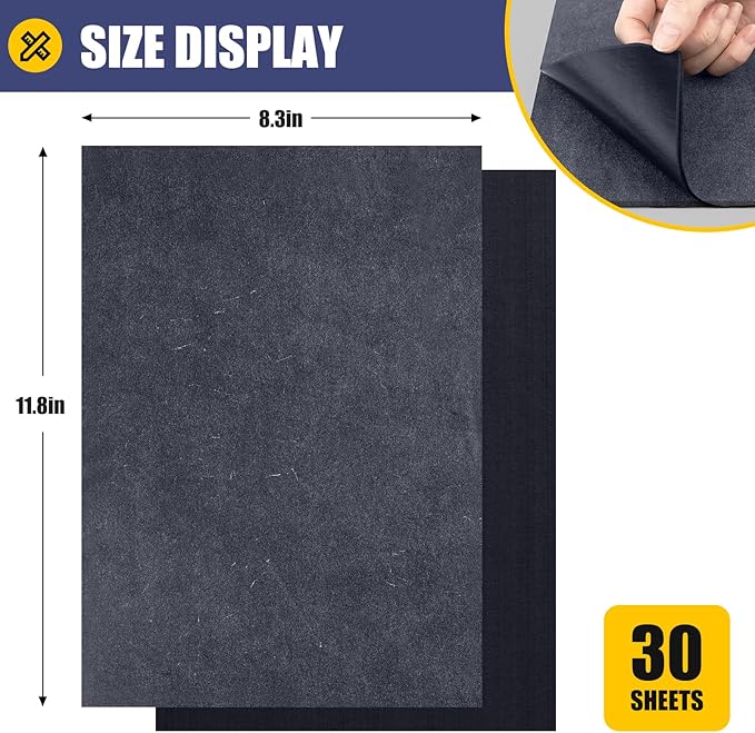Carbon Paper for Tracing Transfer-Paper Pad, 30 Pcs Black Graphite Copy Paper for Tracing Drawing Patterns on Wood Projects Canvas Fabric Lettering Sketching Art Supplies, A4 8.3 X 11.8 Inch