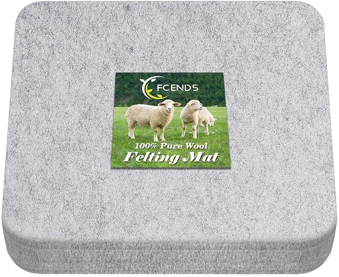 FCENDS Needle Felting Mat, 100% Natural Wool Needled Felting Pad, 6x6x1 inch Eco-Friendly Felting Block, Thick and Firm (6"x6")