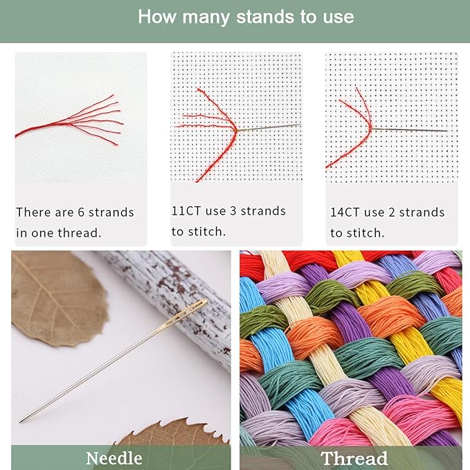 Artvxeay Cross Stitch Kits Stamped Full Range of Embroidery Starter Kits for Beginners Adults DIY 11CT Pre Printed Cross Stitch Kits - (Purple Maple Leaf Waterfall 18x18 inch)