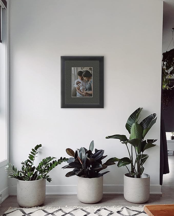 Craig Frames B572 Pre-cut Mat Board for 8.5x14 Print, 12x18, Pebble Black