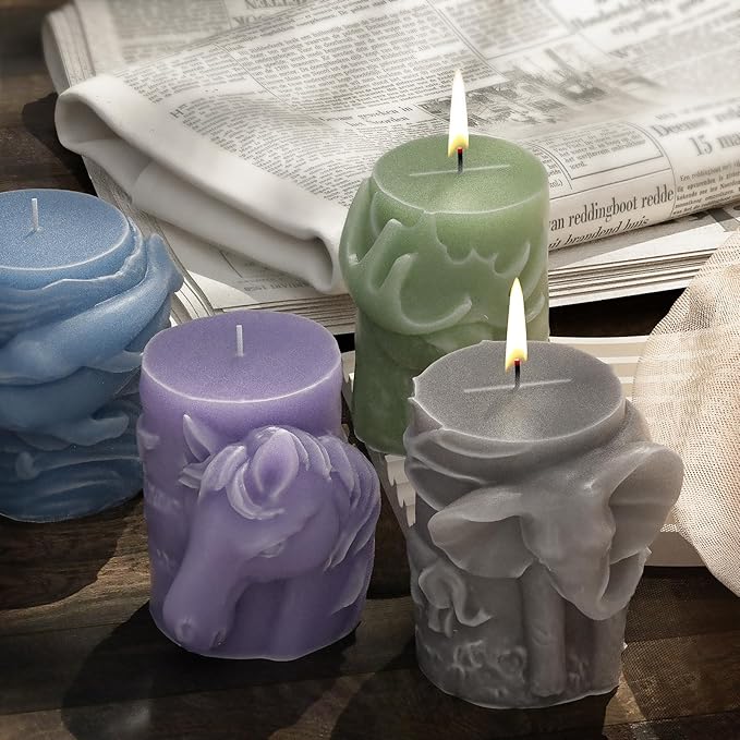 Elephant Cylinder Animal Resin Casting Silicone Mold for Home Decor & Candle Making Wave Spiral Mold