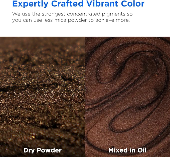 Rolio Premium Brown Mica Powder - Mudpie Brown (100G / 3.5 oz) - 1 Jar of Pigment Powder for Epoxy Resin, Dye, Soap Making, Nail Polish, Paint, Candle Making, Bath Bombs, Slime