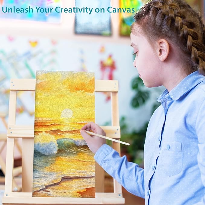 KEFF Canvas Boards for Painting - 4x10 18-Pack Bulk Canvas Panels, 100% Cotton Triple Primed Small Canvases for Painting Supplies, Acrylic, Oil, Watercolor & Tempera