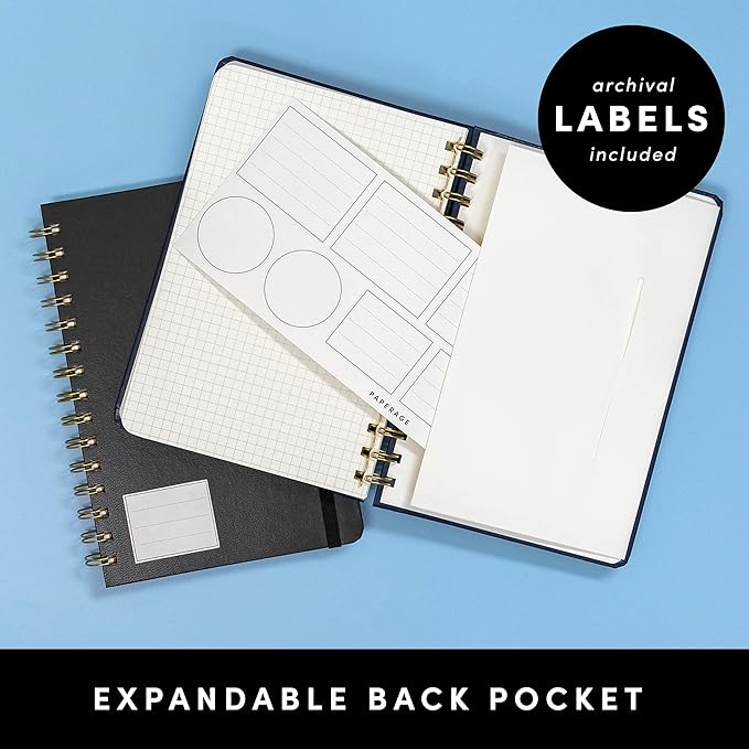 PAPERAGE Graph Paper Spiral Notebook & Journal, (Lavender), 160 Pages, Medium 5.5 inches x 8 inches - 100 GSM Thick Graphing Paper, Hardcover, Double-Wire Grid Spiral Notebook