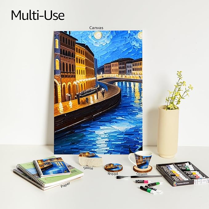 Elan Professional Oil Paint Set, 24 Vibrant Colors Mini Tubes 0.4fl oz, Non-toxic Oil Paints for Canvas Painting, Art Paints for Adults & Artists