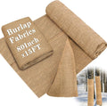 Buryeah 80 Inch x 15 ft Burlap Fabrics Roll Natural Jute Burlap Tree Wraps Protector Winter Frost Plant Blankets Cloth Weed Barrier Fabric Garden Plants for Winter Outdoor Trees Shrubs Party