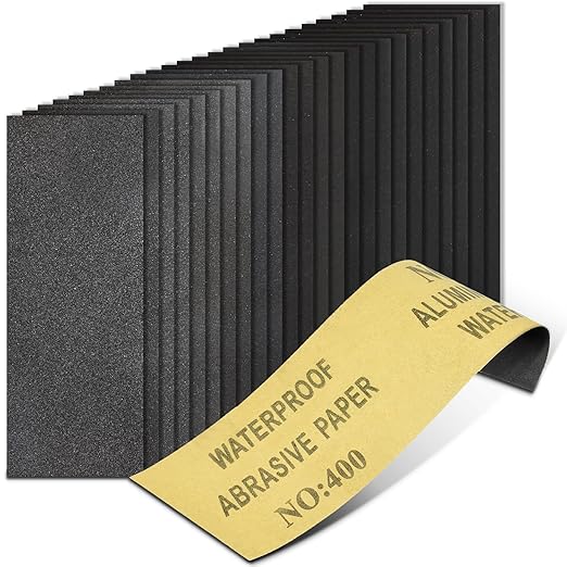 20PCS Sand Paper 400 Grit Sandpaper Sheets, 9 x 3.6 Inch Wet Dry Sandpaper Sheets, Sand Paper for Metal, Wood Furniture, Automotive and Crafts
