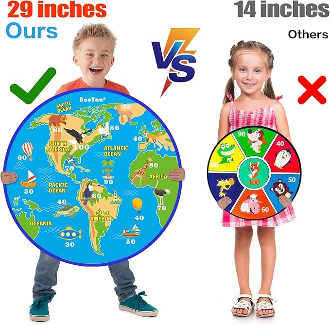 BooTaa 29" Large Dart Board for Kids, Kids Dart Board with Sticky Balls, Boys Toys, Indoor/Sport Outdoor Fun Party Play Game Toys, Birthday Gifts for 3 4 5 6 7 8 9 10 11 12 Year Old Boys Girls