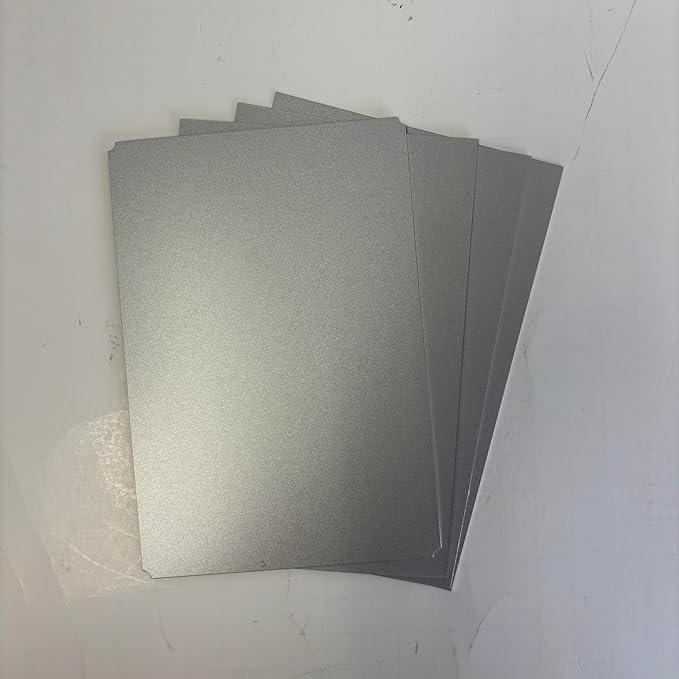 Blank Metal Plates for Laser Engraving - 4 Pack | Aluminum Sheets 0.020" Thick | CO2, Diode, Fiber Laser Compatible | Multiple Sizes & Colors (Silver (engraves black), 6.25x8.25 inch)