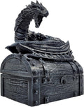 Forged Dice Co. Wyvern Dice Box with Lock and Key - Dragon Storage Chest Compatible with Dungeons and Dragons, D&D Miniatures, Dnd Accessories - Fits up to 4 Standard Polyhedral Sets - Black
