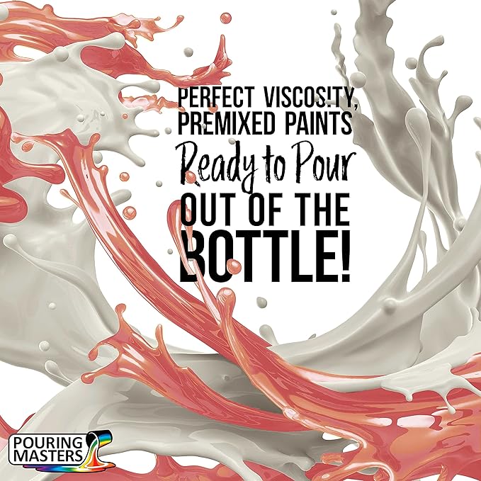 Pouring Masters Peachy Gold/Pink Iridescent Special Effectsr Acrylic Pouring Paint - Premium 32-Ounce Pre-Mixed Fluid Acrylic Paint - Fluid Art Supplies for Canvas, Wood, Paper, Tile & Rocks