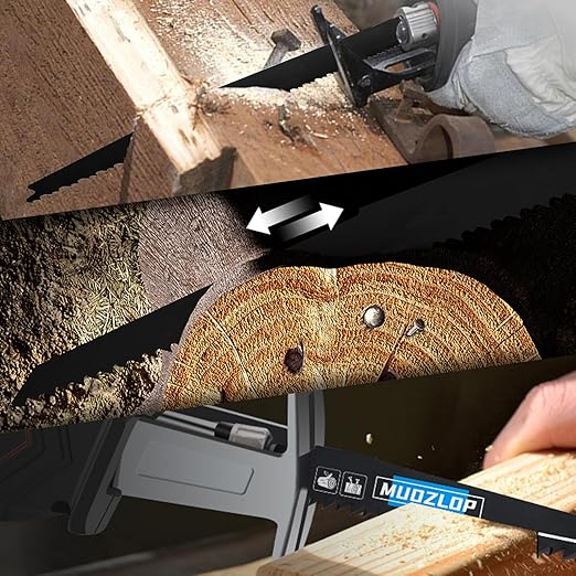 10Pack 12 inch Reciprocating Saw Blades Set,6/12TPI High Carbon Saw Blades, Woodcutting Saw Blades with Organizer Case (10, 6/12TPI/300mm)