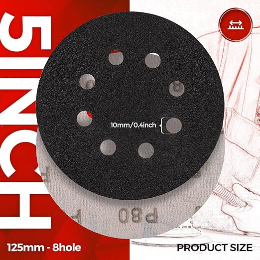 50PCS 5 inch Silicon Carbide Sanding Discs 6000 Grit, Wet Dry Orbital 5 Sander Hook and Loop Sandpaper Disc Ultra Fine Grit, Best for Metal,Automotive Precision Polishing