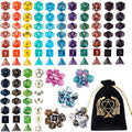 Coyeekn DND Dice Set, 20 x 7 (140 Pieces) Polyhedron Dice 20 Colors Dice for Dungeons and Dragons DND RPG MTG Table Games D4 D8 D10 D12 D20 with 1 Large Flannel Bag