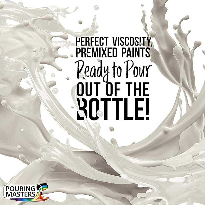Pouring Masters Bone White Ready to Pour Acrylic Pouring Paint - Premium 8-Ounce Pre-Mixed Fluid Acrylic Paint - Fluid Art Supplies for Canvas, Wood, Paper, Tile & Rocks