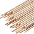 HOPELF 100PCS Dowel Rods Wood Sticks Wooden Dowel Rods - 1/4 x 6 Inch Bamboo Sticks - for Crafts，Hardwood Dowel Rod Assortment，Wooden Rod Sticks Doweling Rods， Cake Dowels and DIYers.