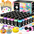 52 PCS Pastel Acrylic Paint Set with 12 Brushes, 2 Knives & Palette, 36 Colors (2oz/60ml) Art Craft Paint for Adults Kids Artists Beginners, Halloween Pumpkin Canvas Ceramic Rock Painting Kit