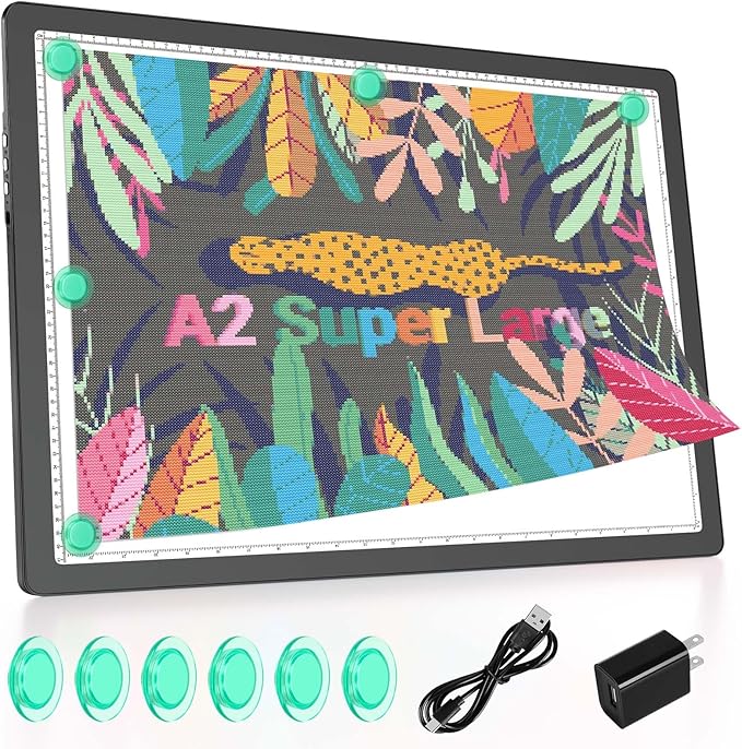 Rechargeable A2 Extra Large Diamond Art Light Board,Bawaslom Light Pad for Tracing with 5000mAh Battery,Magnetic Attraction,Lightbox for Tracing and Drawing,Sketching,Diamond Painting,Weeding Vinyl