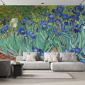 wall26 - Irises by Vincent Van Gogh - Dutch Impressionism - 20th Century Artist - Peel and Stick Large Wall Mural, Removable Wallpaper, Home Decor - 100x144 inches