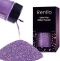 Renfio Ultra Fine Glitter Powder Metallic Resin Glitter 2.11 Oz (60g) PET Flakes Crafts Sequins 1/128" 0.008" 0.2mm Epoxy Chips Flakes for Tumblers Slime Decoration - Amethyst