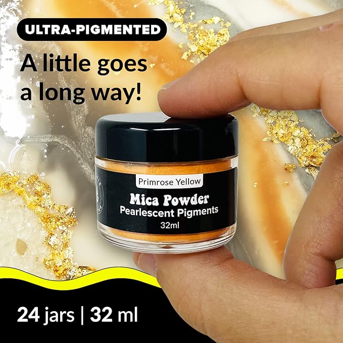 Pigment Powder for Epoxy Resin, 24 Pastel Colors, Mica Powder for Candle Dye, Bath Bomb Coloring, Soap Making, Resin Pigment, Metallic Pearl Soap Dye for Candle Making