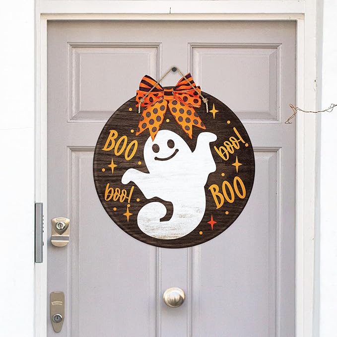 Halloween Stencils for Painting on Wood 12inch Round Halloween Stencil Hocus Pocus Ghost Templates for Wood Fabrics Door Wreath DIY Crafts Decor