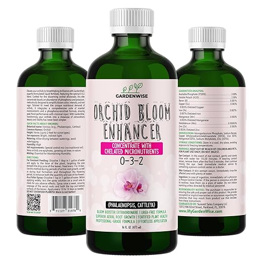 0-3-2 Giant Bloom: Orchid Bloom Enhancer - Orchid Bloom Booster - Orchid Food Fertilizer Concentrate - Chelated Nutrients for Healthy Flower & Reblooms (8 OZ)