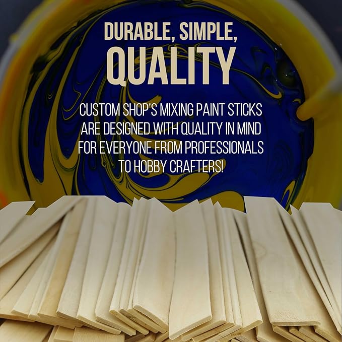 Custom Shop Craft and Paint Sticks - (Pack of 900 Sticks) 12" Inch Premium Grade Wood Stirrers/Paddles - Use for Wood Crafts -to Mix Epoxy Resin or Paint -Garden Sign Posts