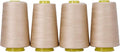 Mandala Crafts 4 Pack of Serger Threads Cones Spools - 40S/2 24000 Yards Polyester Tan Threads for Sergers Machine and Overlock Quilting Sewing Machine