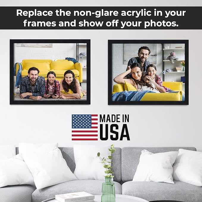 CountryArtHouse Non-Glare Acrylic Replacement for 4x12 Picture Frame, Replacement Plexiglass for 4x12 Photo Frame, UV-Resistant Non-Glare Acrylic Cover Sheet