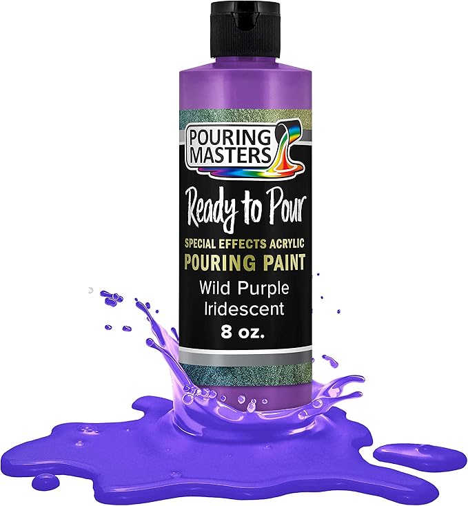 Pouring Masters Wild Purple Iridescent Special Effects Acrylic Pouring Paint - Premium 8-Ounce Pre-Mixed Fluid Acrylic Paint - Fluid Art Supplies for Canvas, Wood, Paper, Tile & Rocks