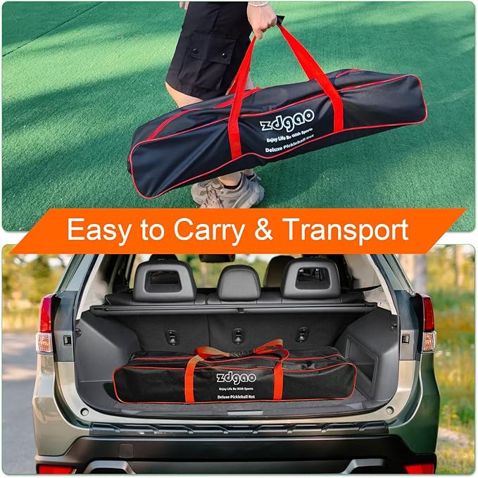 Zdgao Pickleball Set with Net for Driveway, 22 FT Regulation Size Pickle Ball Net Set with Pickleballs, Court Markers and Carry Bag, Steady Metal Frame for Outdoor, Indoor Court