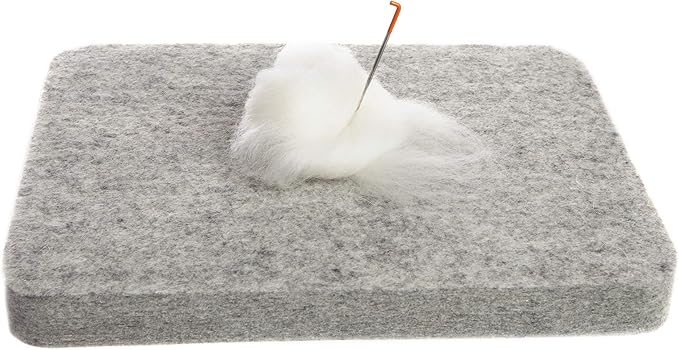 Made in USA, Needle Felting Pad, 8 x 10 x 1 inch, 100% Natural Wool, Firm, for Precision Felting
