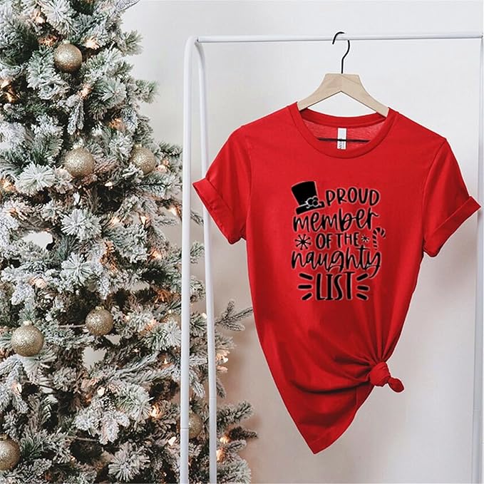 JAJADO Silk Screen Christmas Quotes Reusable Self-Adhesive Stencil - Proud Member of The Naughty List - DIY Christmas Shirt, Wood Sign, Winter Holiday Xmas Gifts Idea